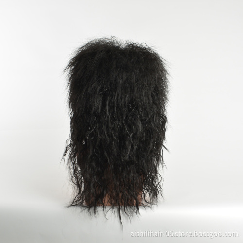 AISHILI Wholesale mens 80s rocker metal wigs long curly black paty wig halloween costume anime wig